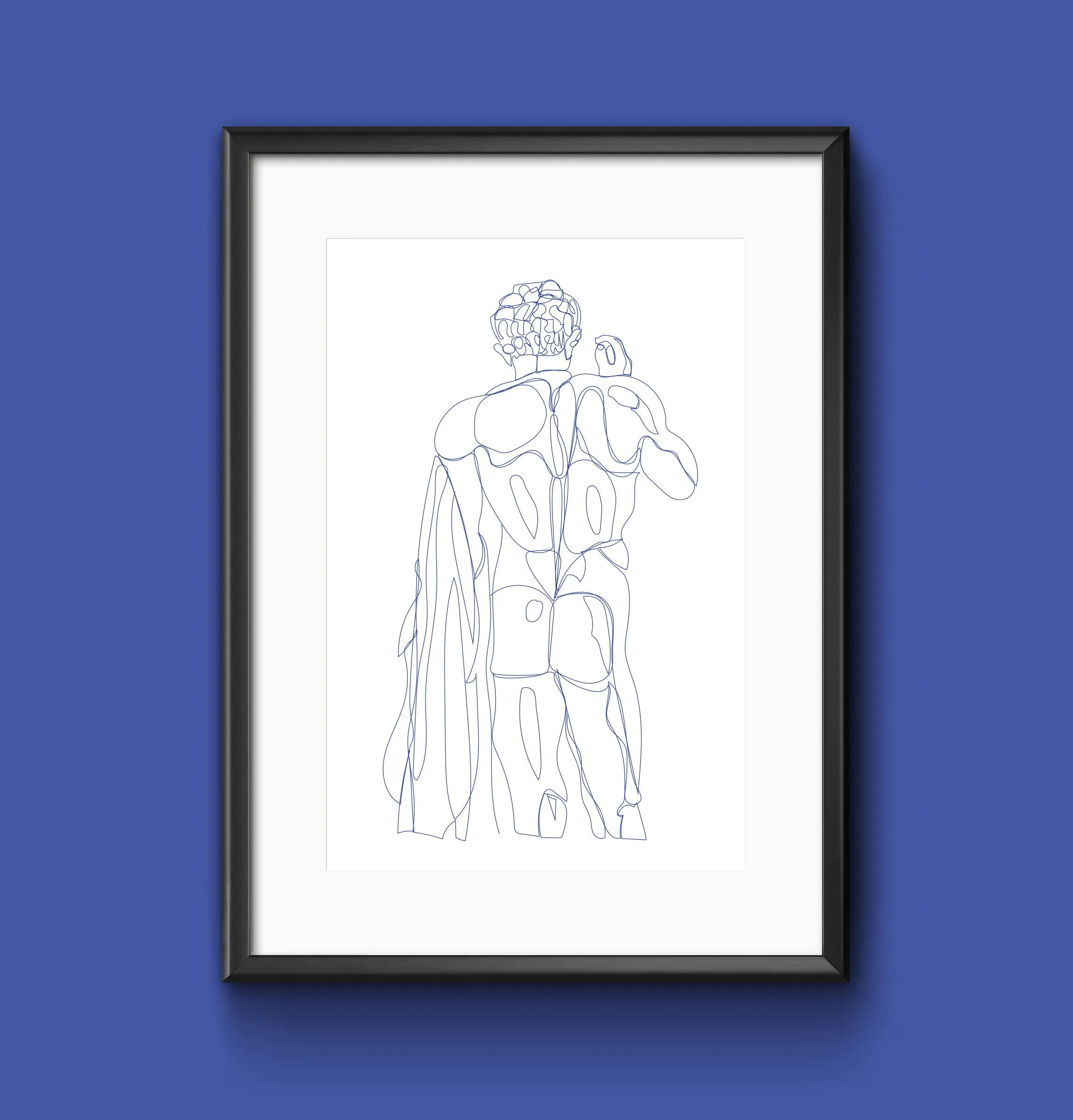 Adonis line illustration in blue