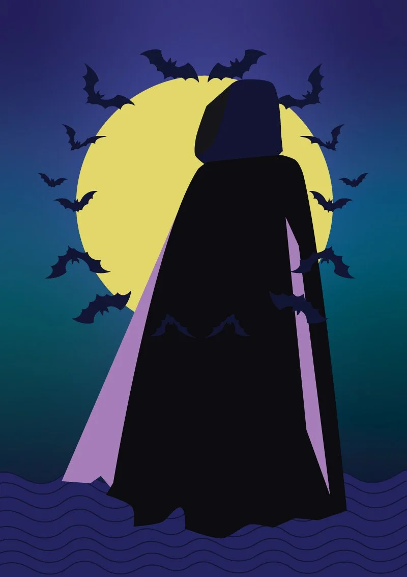 Golden moon illustration