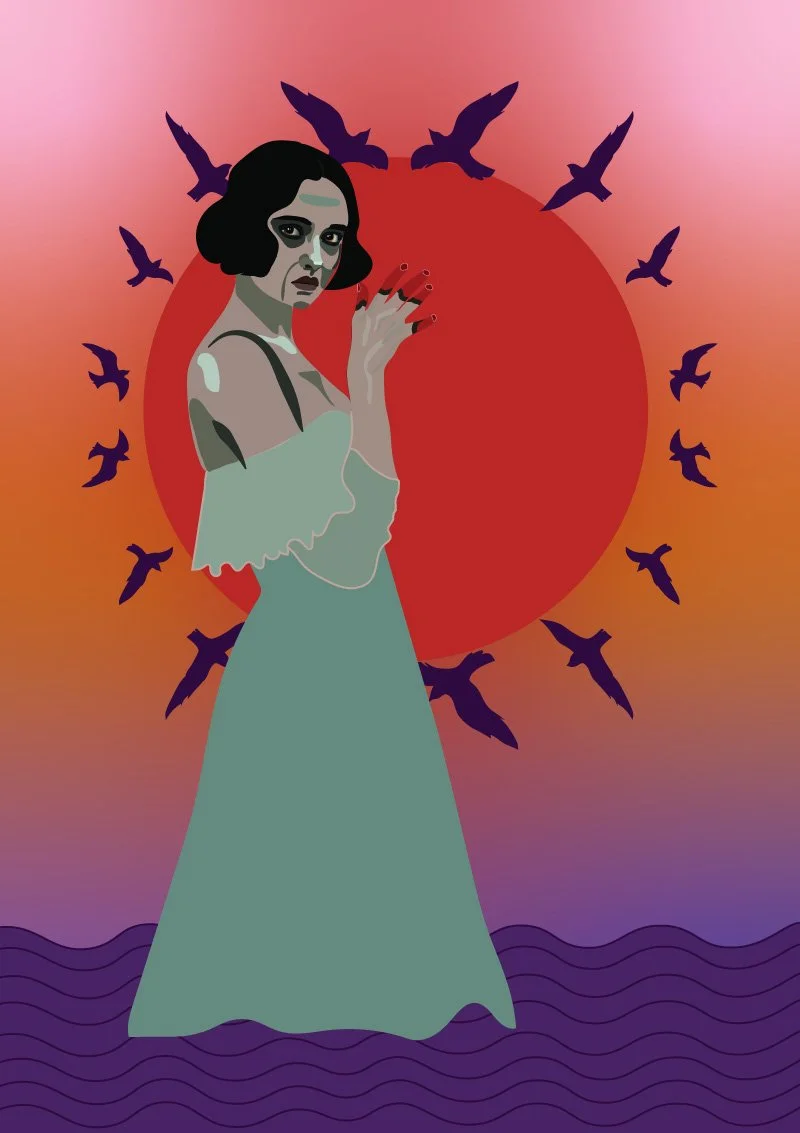 Blood sun illustration