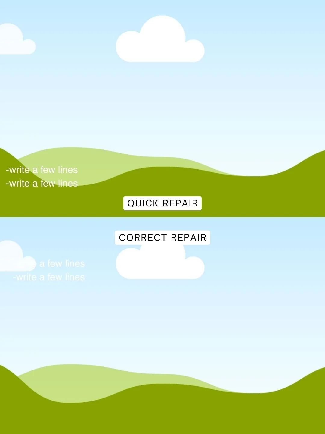  Quick Repair vs. Correct Repair