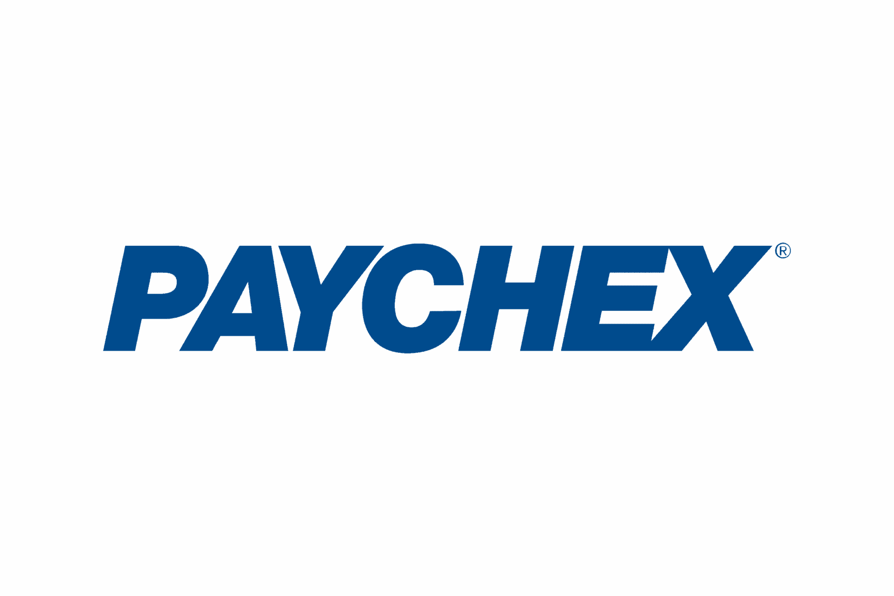 Blue background with PAYCHEX logo in darker blue across the center.