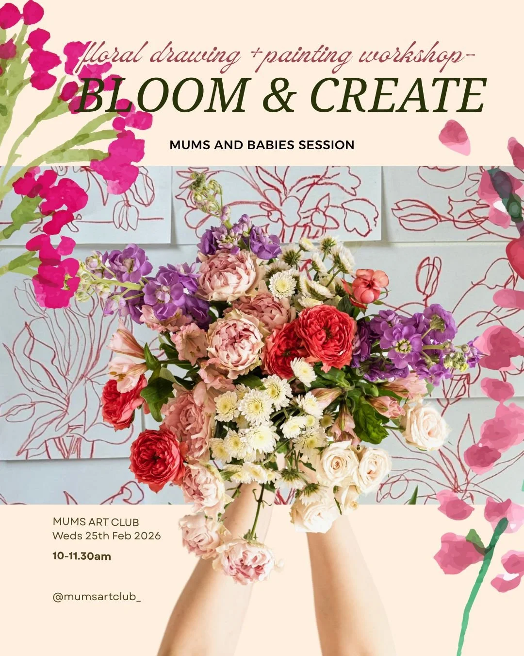TLC- Mum & Baby session - Floral Bouquet - Drawing & Painting