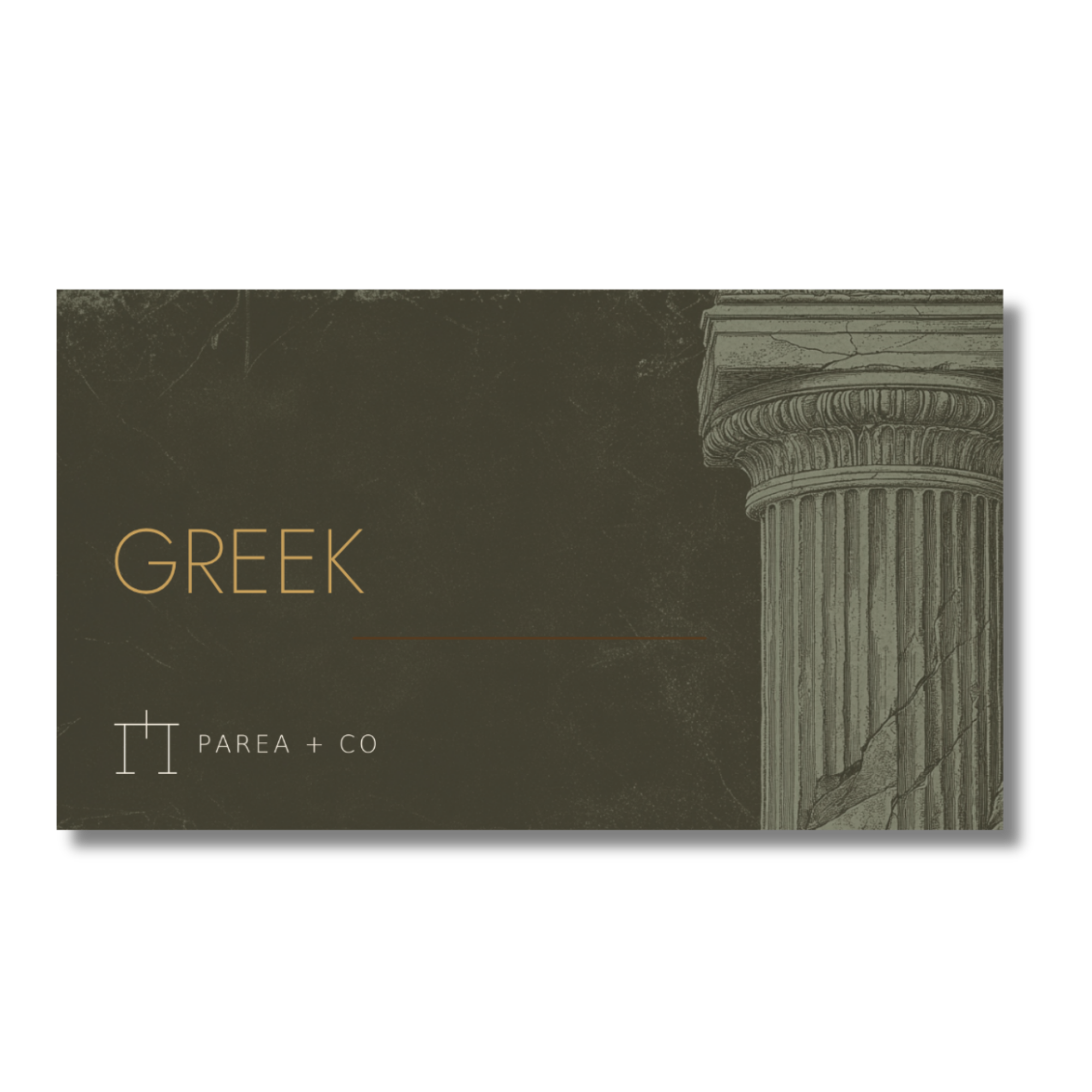 Greek Celiac Dining Script Card