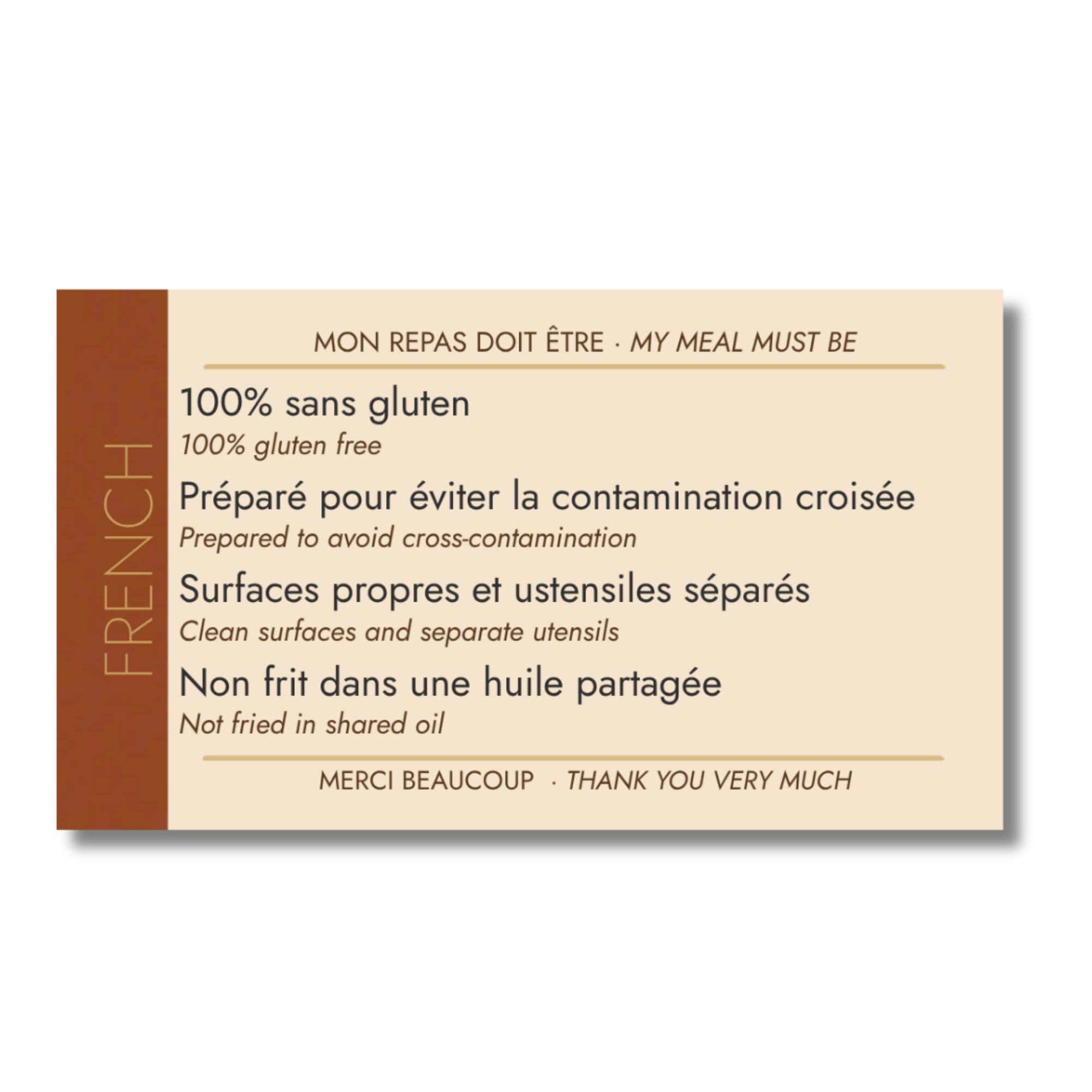 French Celiac Cafe Card