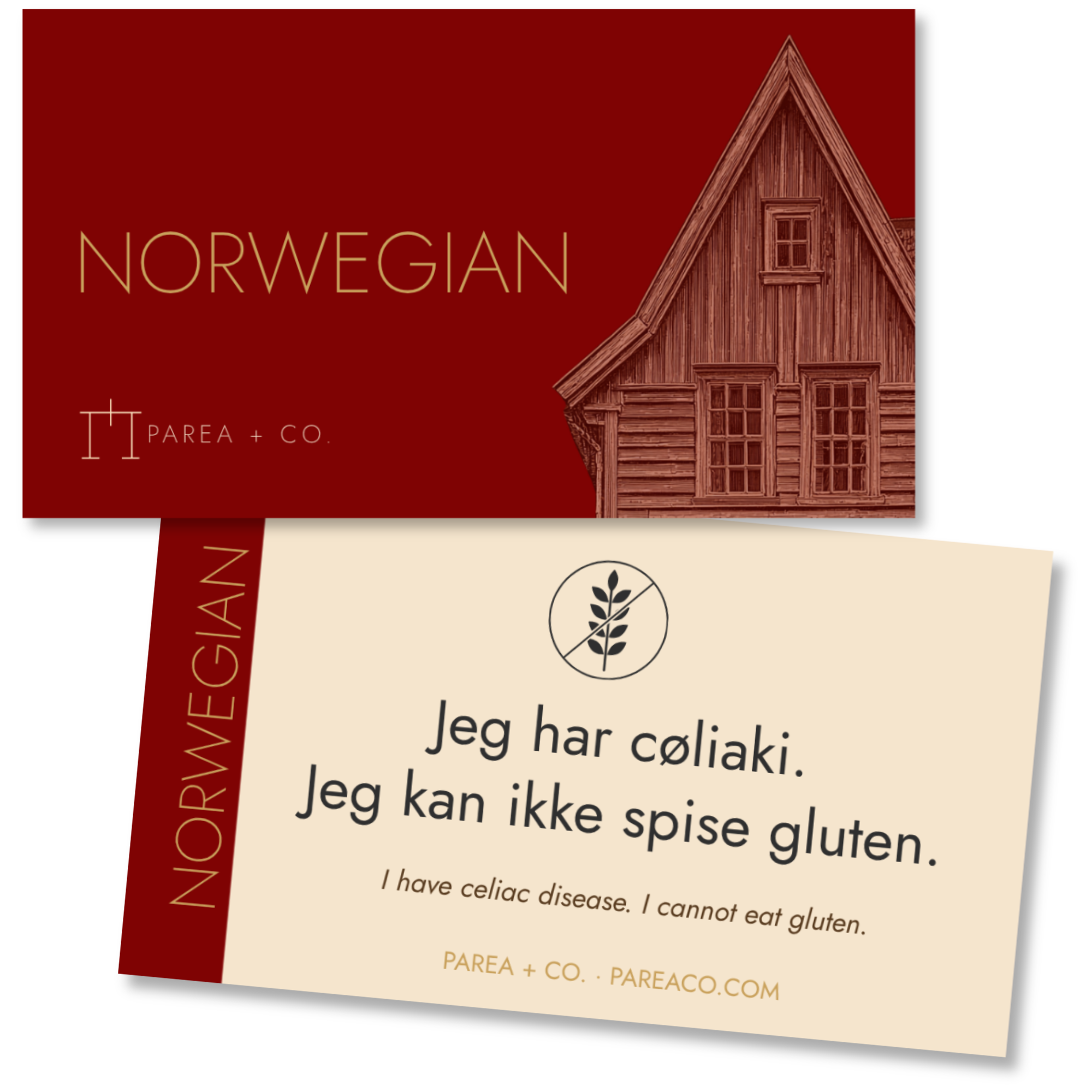 Norwegian Celiac Card Set