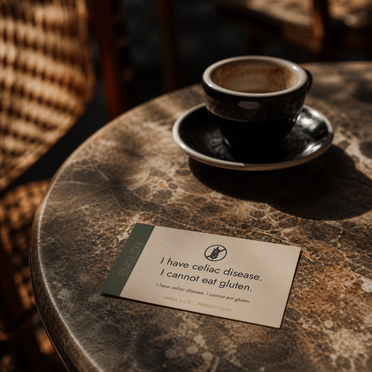 celiac cafe card on table.png