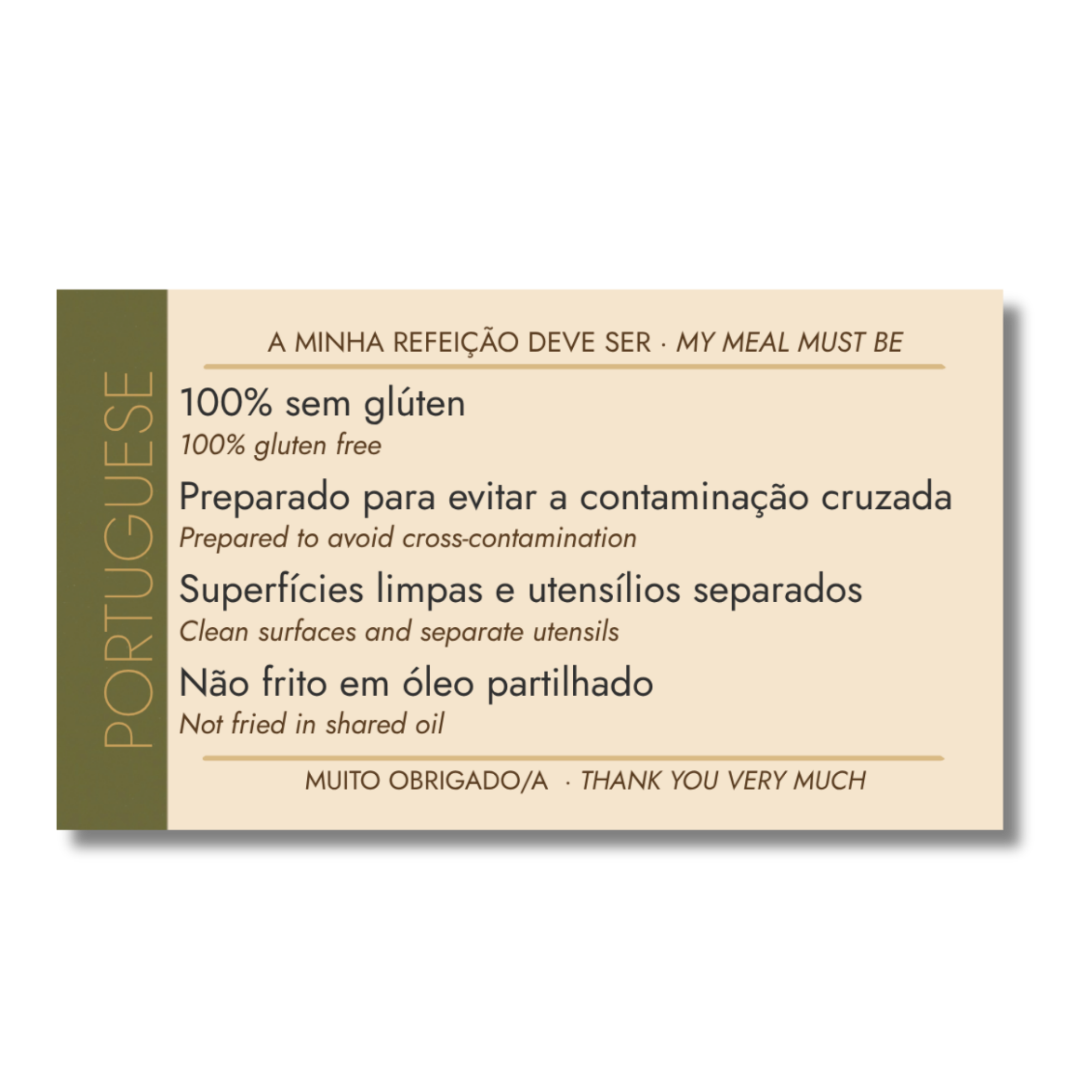 Portuguese Cafe Card