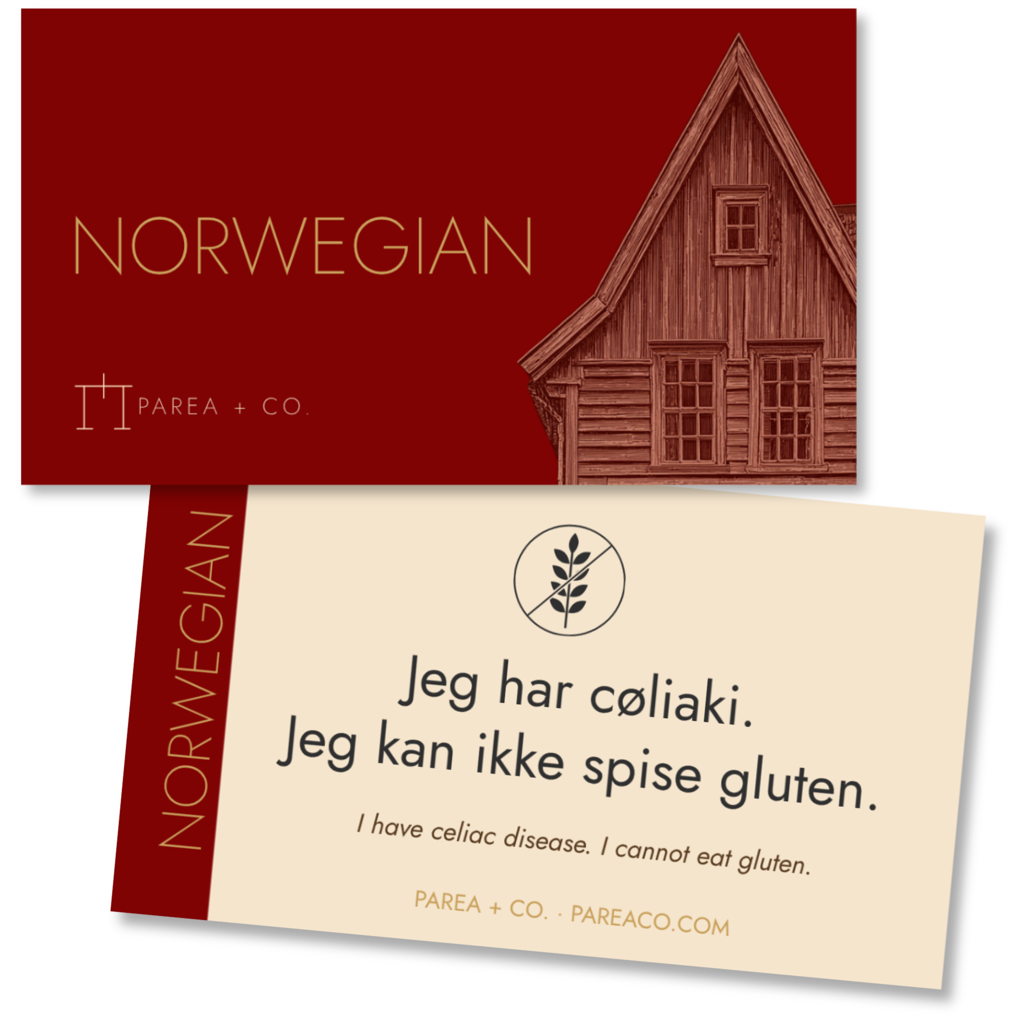 Norwegian Celiac Card Set