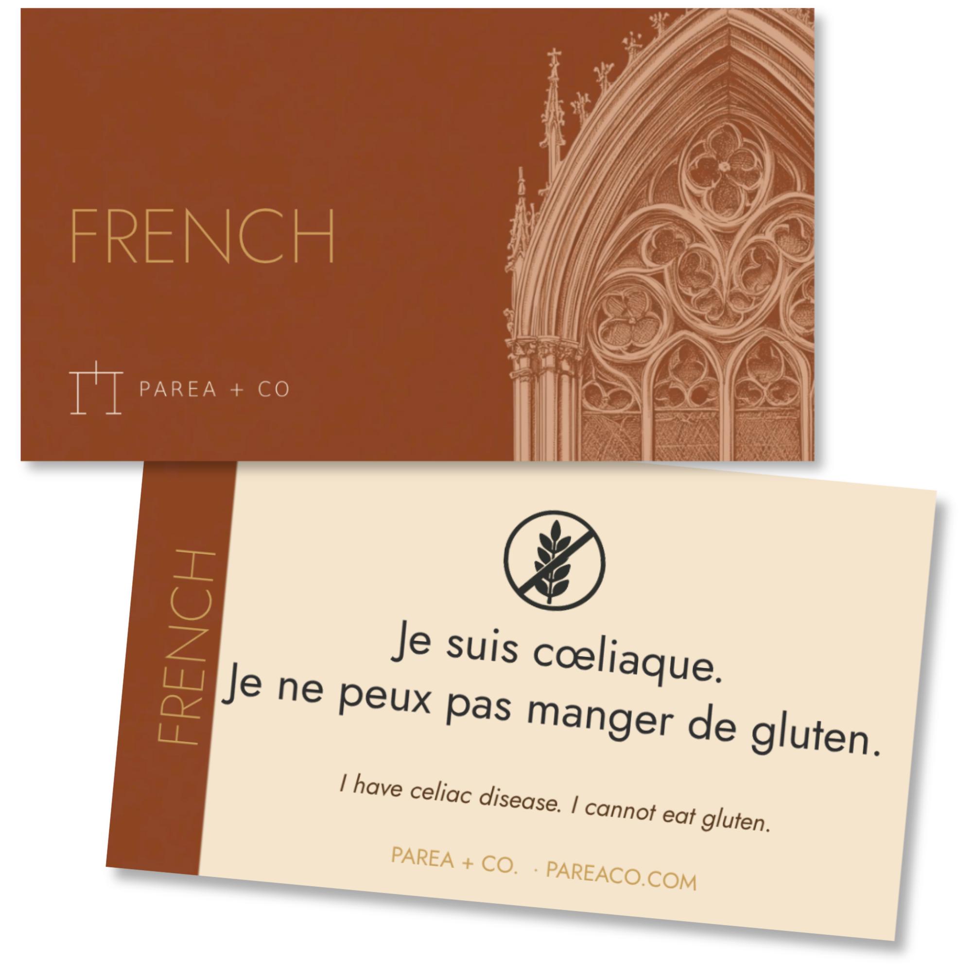 French Celiac Card Set