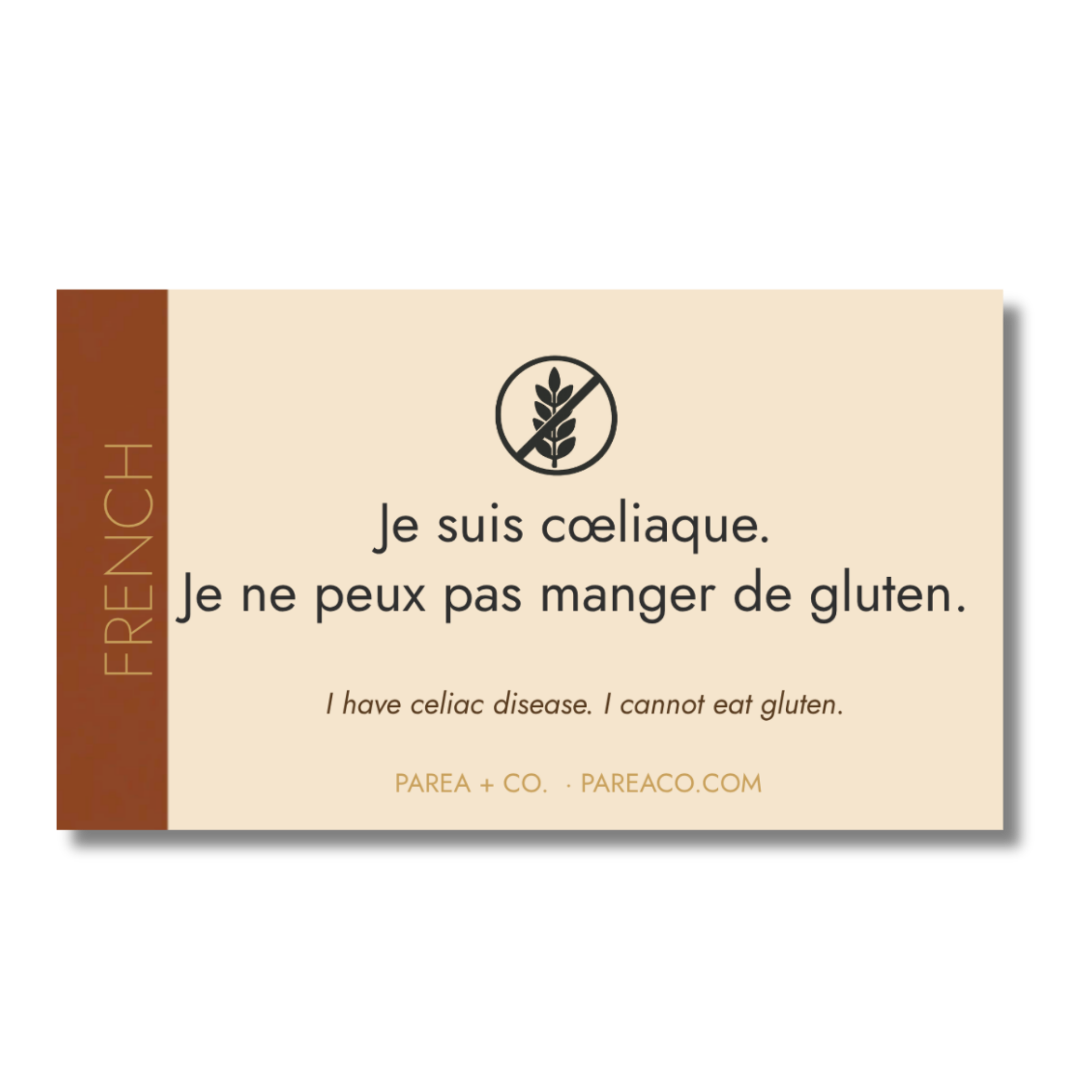 French Celiac Cafe Card
