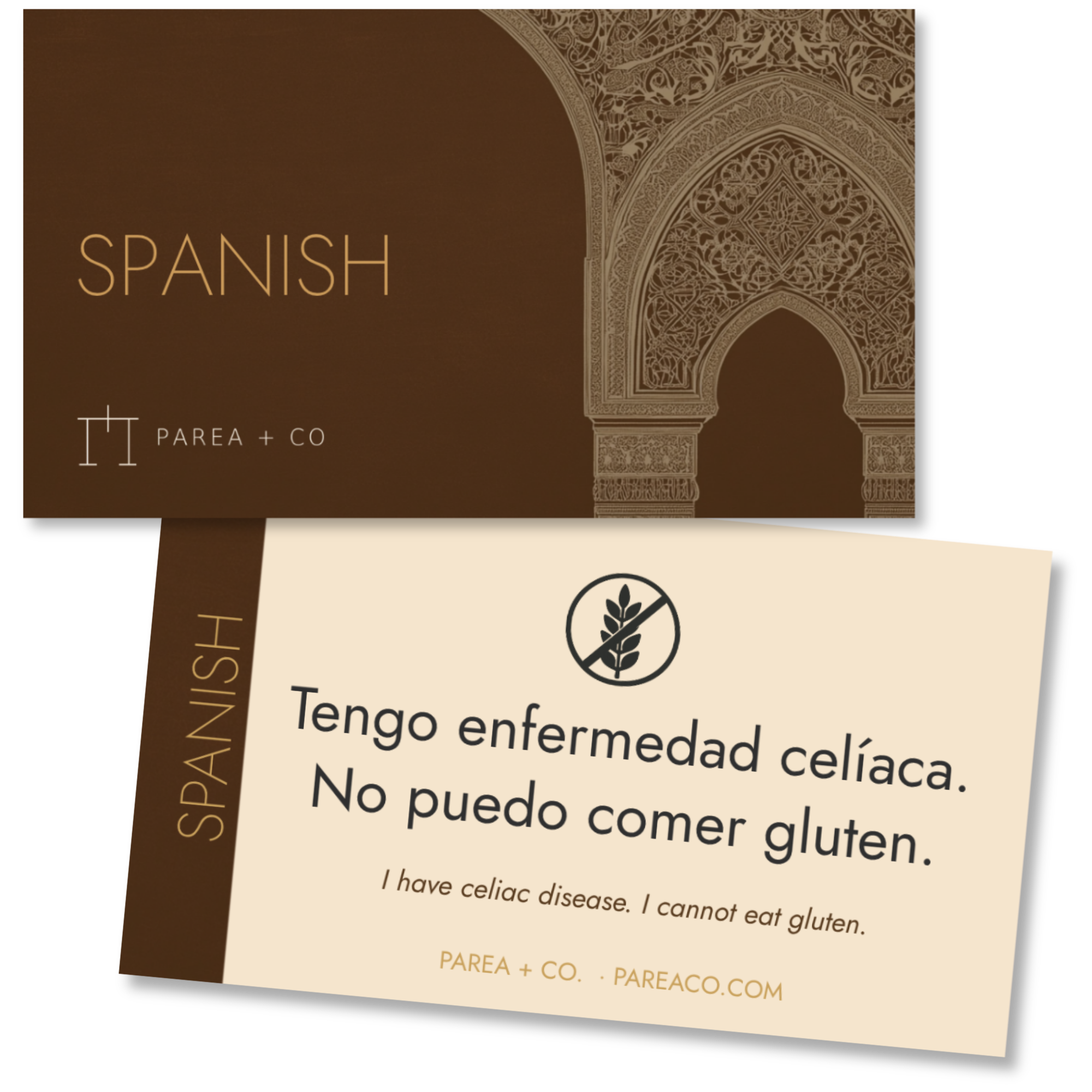 Spanish Celiac Card Set