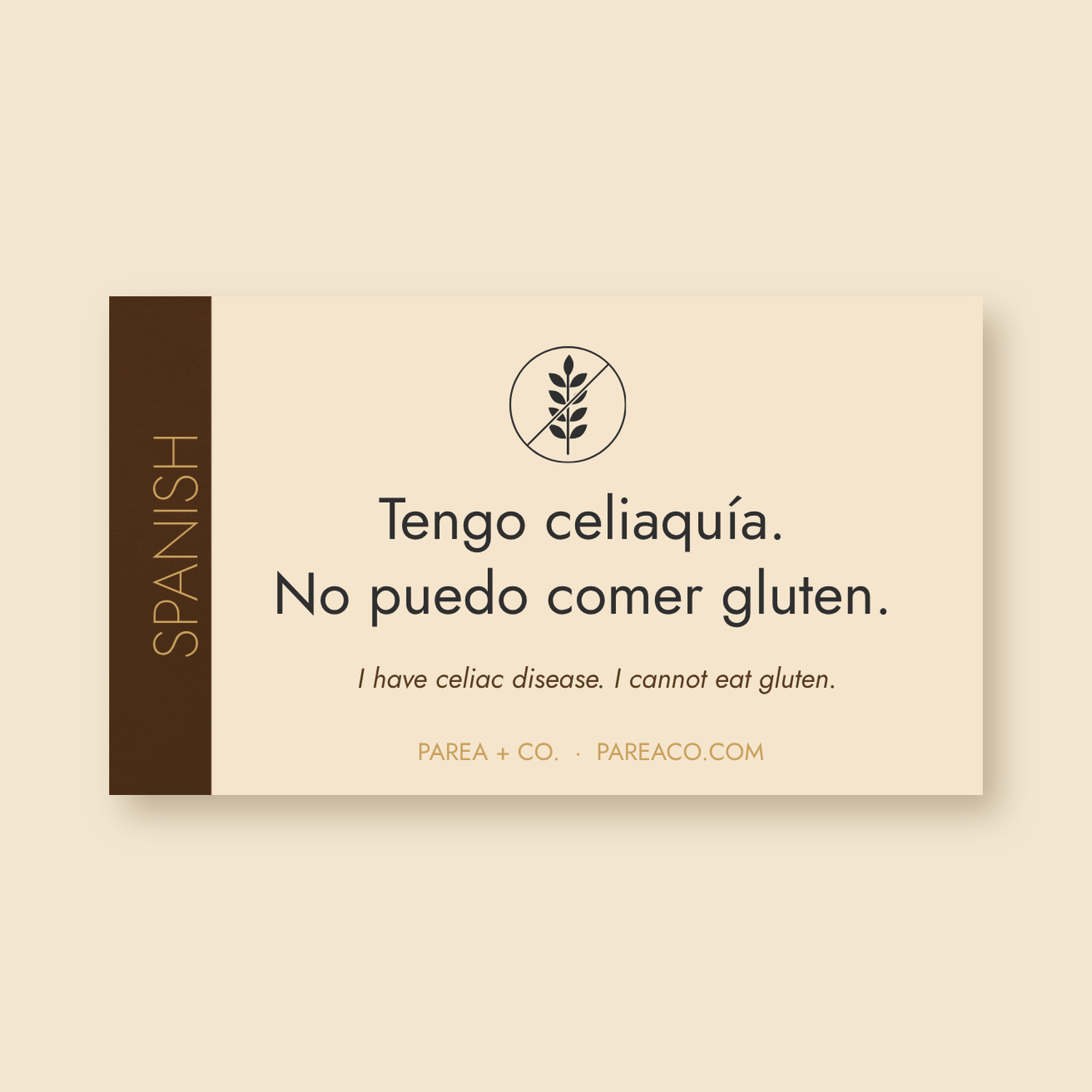 Spanish Café Card