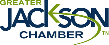 Greater Jackson Chamber logo with stylized text and swoosh design