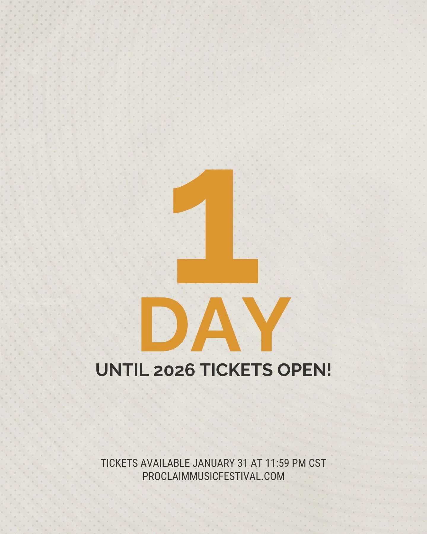 Proclaim 2026 tickets open at 11:59 CST Saturday night!! 🔥 Reserve your tickets right away to get discounted tickets and first choice on campsites!⁠
.⁠
#messianic #musicfestival #worshipmusic #yeshua #thekingdomfamilywillsing