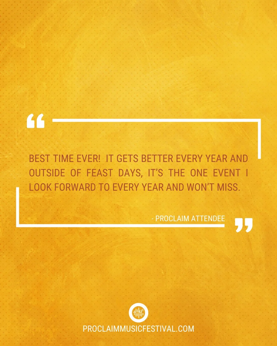 "Best time ever!  It gets better every year and outside of Feast days, it's the one event I look forward to every year and won't miss."⁠
#proclaimtestimony #thekingdomfamilywillsing