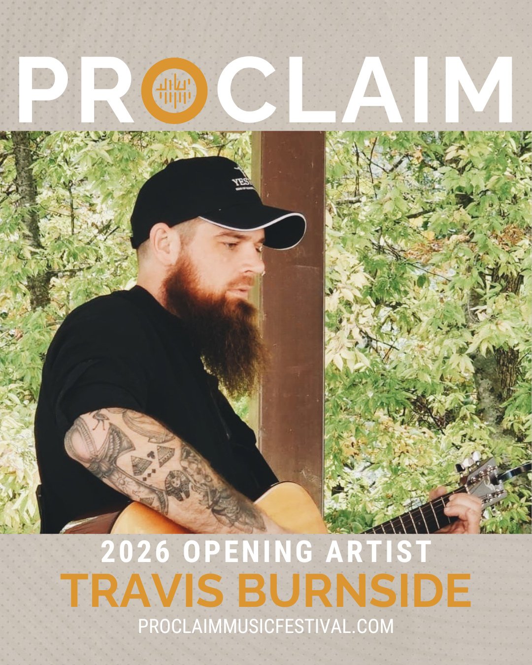 Proclaim 2026 Opening Artist: Travis Burnside⁠
.⁠
I started playing guitar at the age of 16 and began writing music around age 19. I had always had dreams of helping people through music. For personal reasons, I had stepped away from music for a long