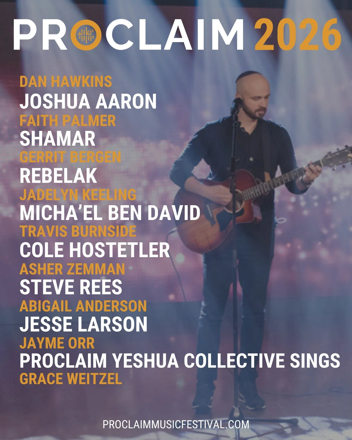 Proclaim 2026 lineup!  In addition to these artists we are excited to have live music in the marketplace this year as well! ⁠
Full schedule coming soon! 👀⁠
#thekingdomfamilywillsing #proclaimyeshua