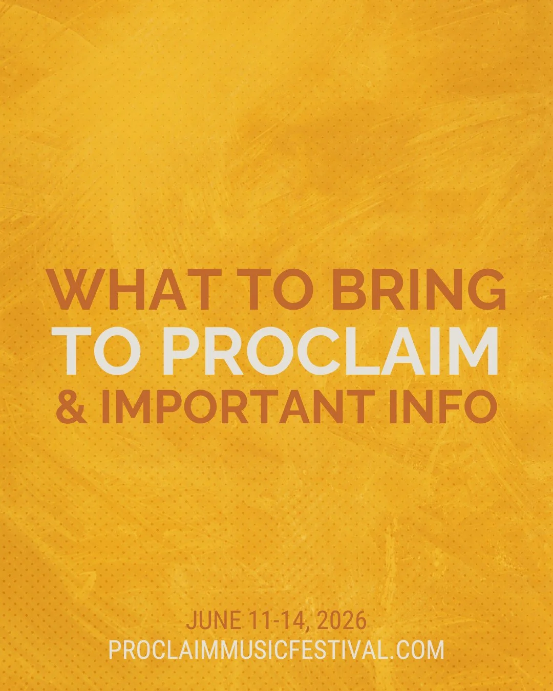Proclaim 2026 is less than 1 week away! 💥 Swipe through the slides for a packing list and some important event info.  Have a friend who is coming to Proclaim?  Share this post with them!  We look forward to seeing you soon at Proclaim!