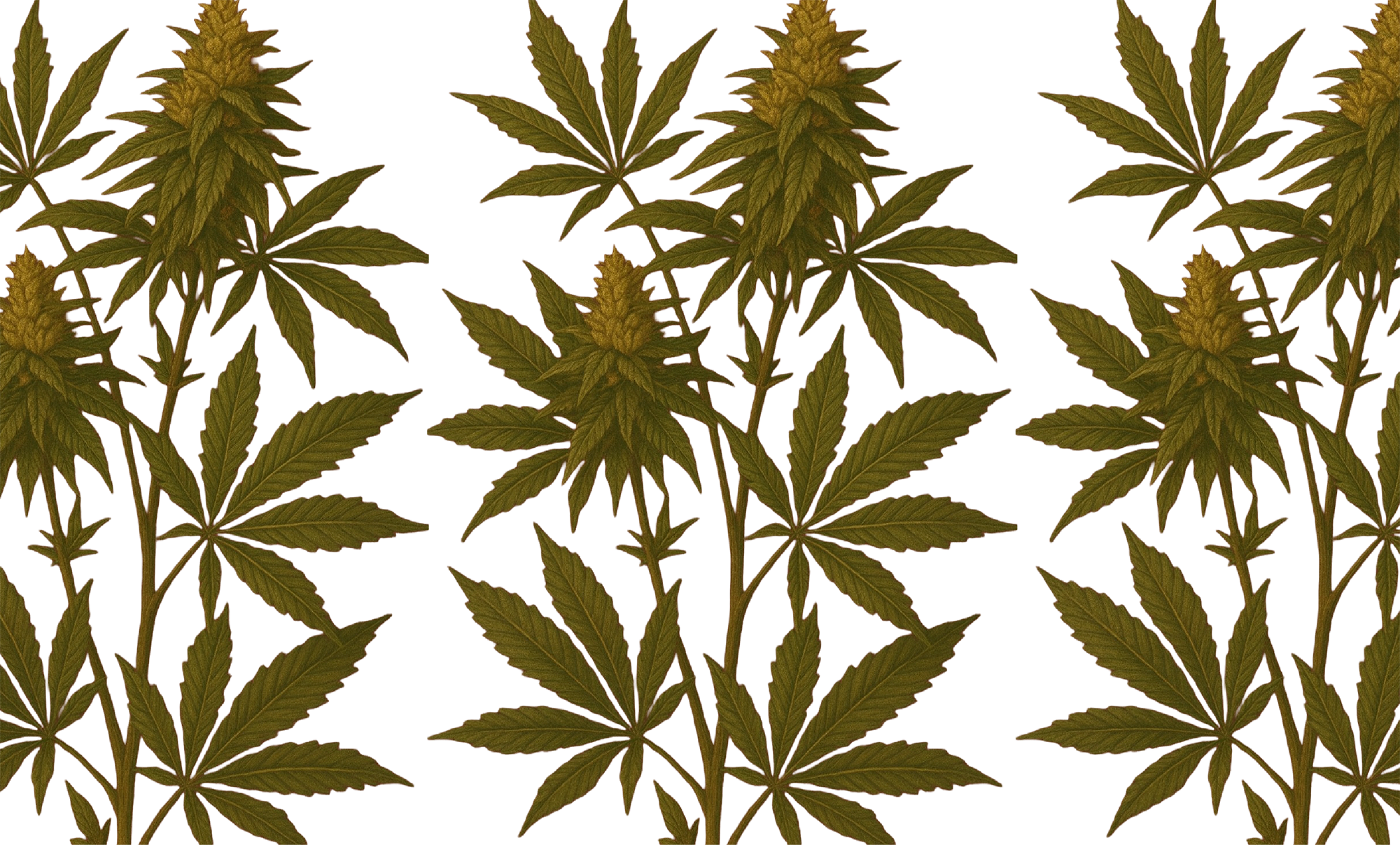 Multiple cannabis plants with green leaves and flowering buds.