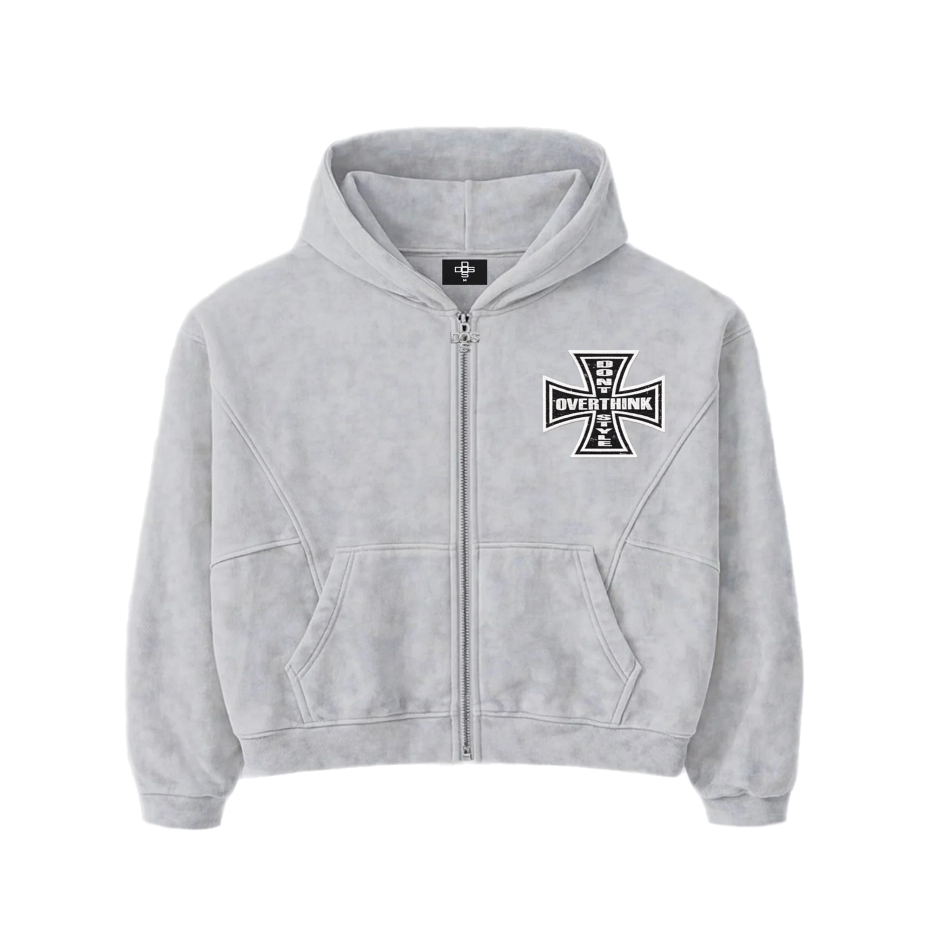 Webbed Cross Zip Up (Marble)
