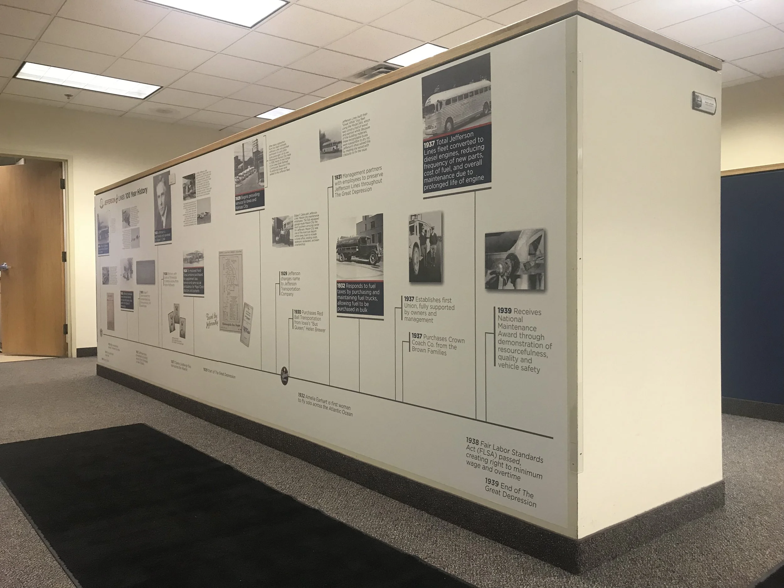 Designed Office Installation of Historical Timeline - Side 1