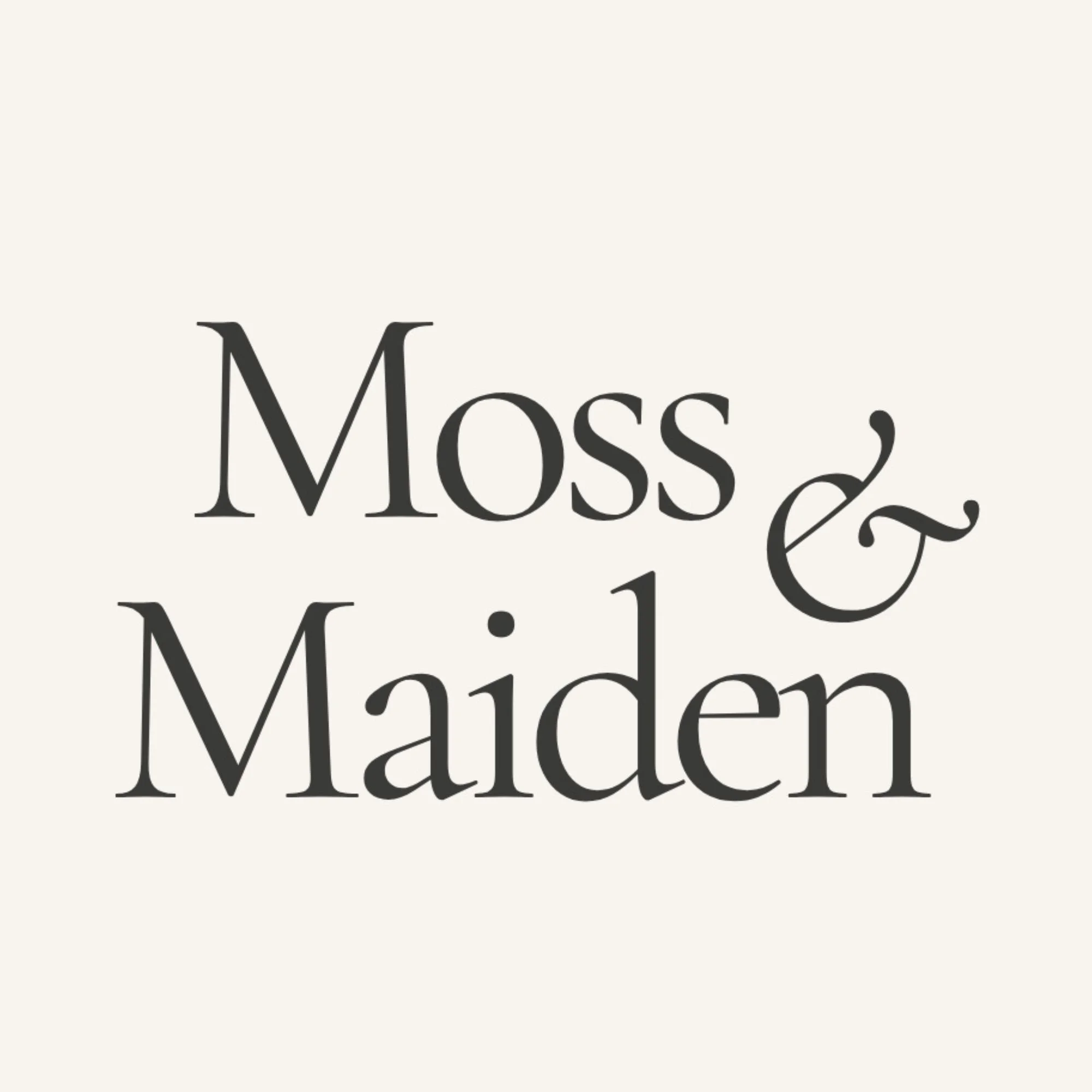 Close-up of the text 'Moss' in black on a white background.