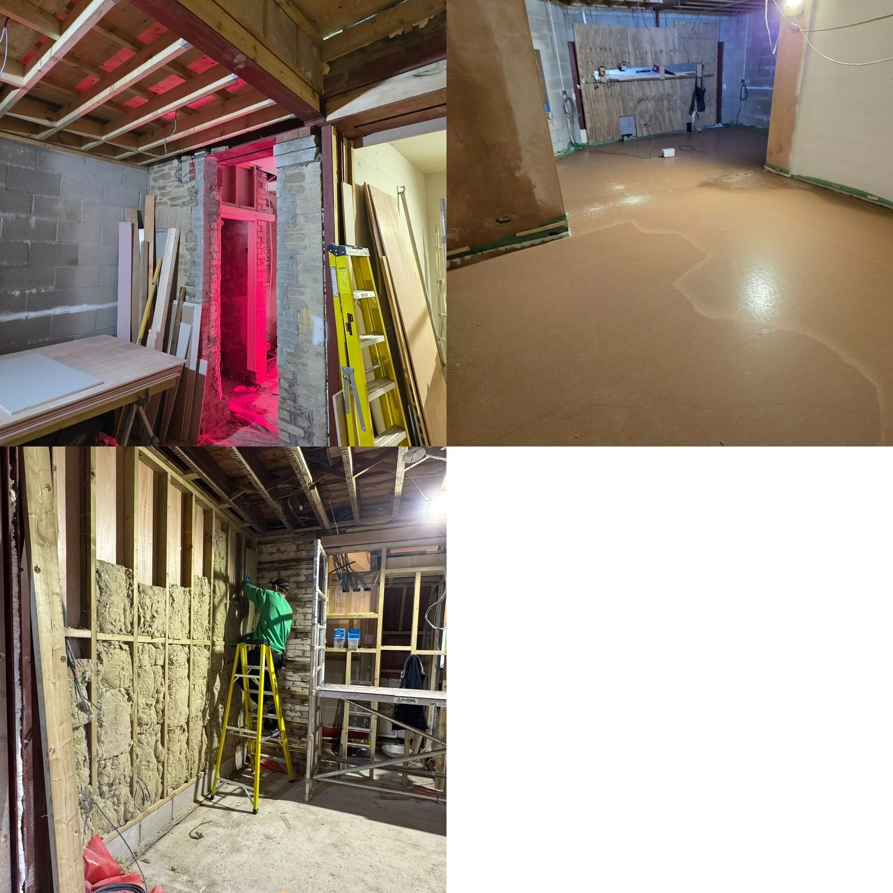 Full house renovation structural work including steel beams, floor screed and insulation installation by Tamar Construction in Cornwall.