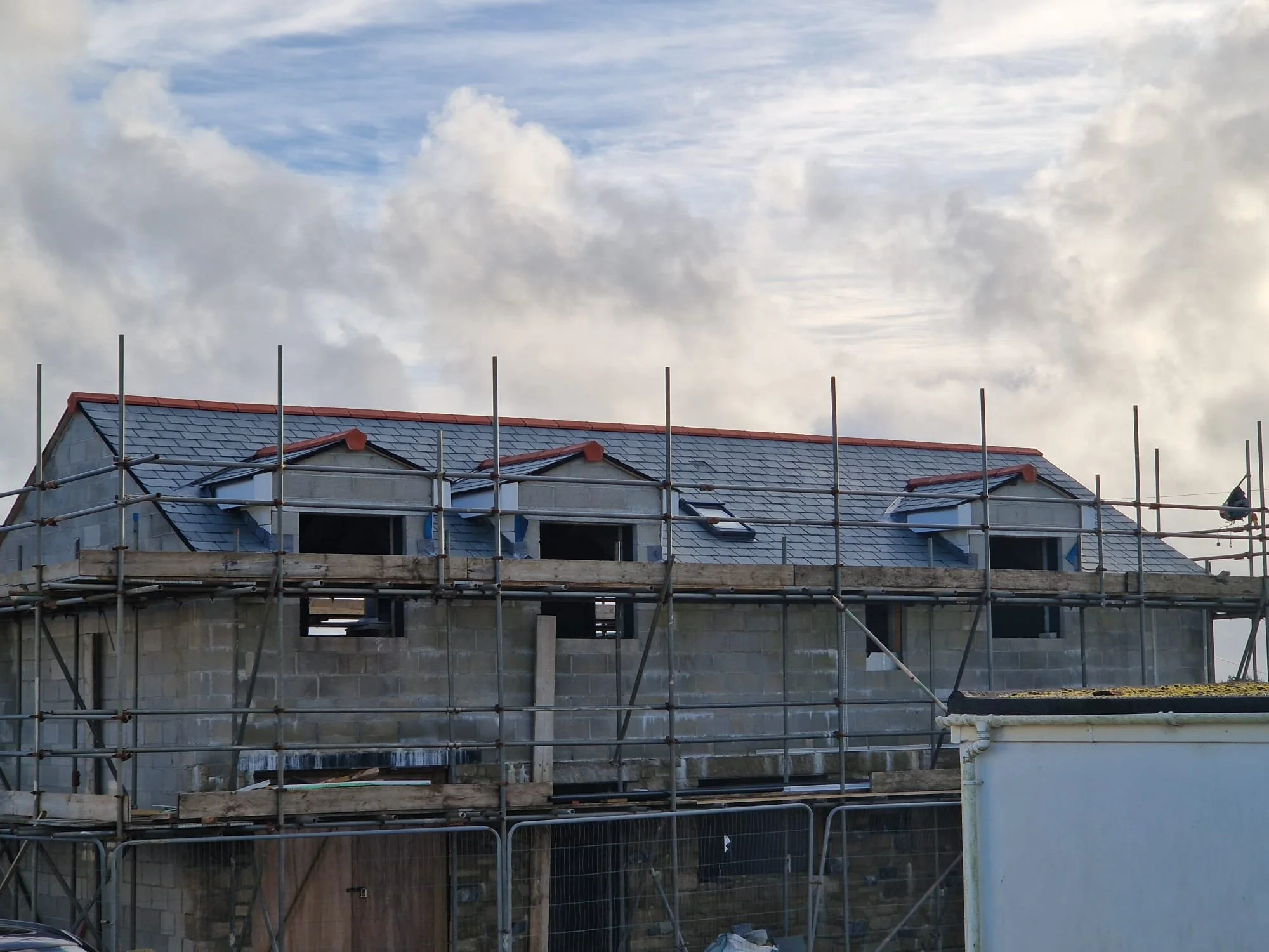 New build slate roof construction Cornwall