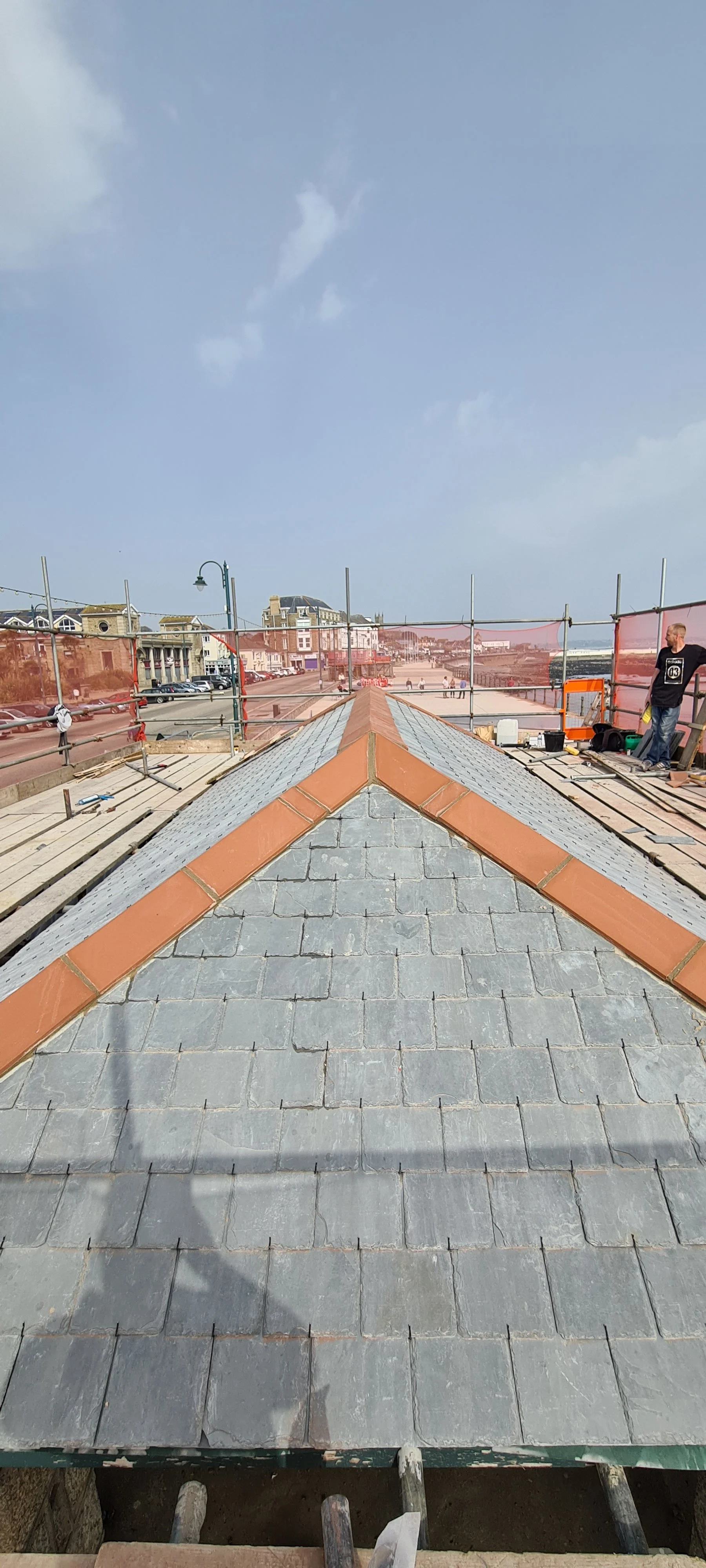 Slate roof ridge and flashing repair Cornwall