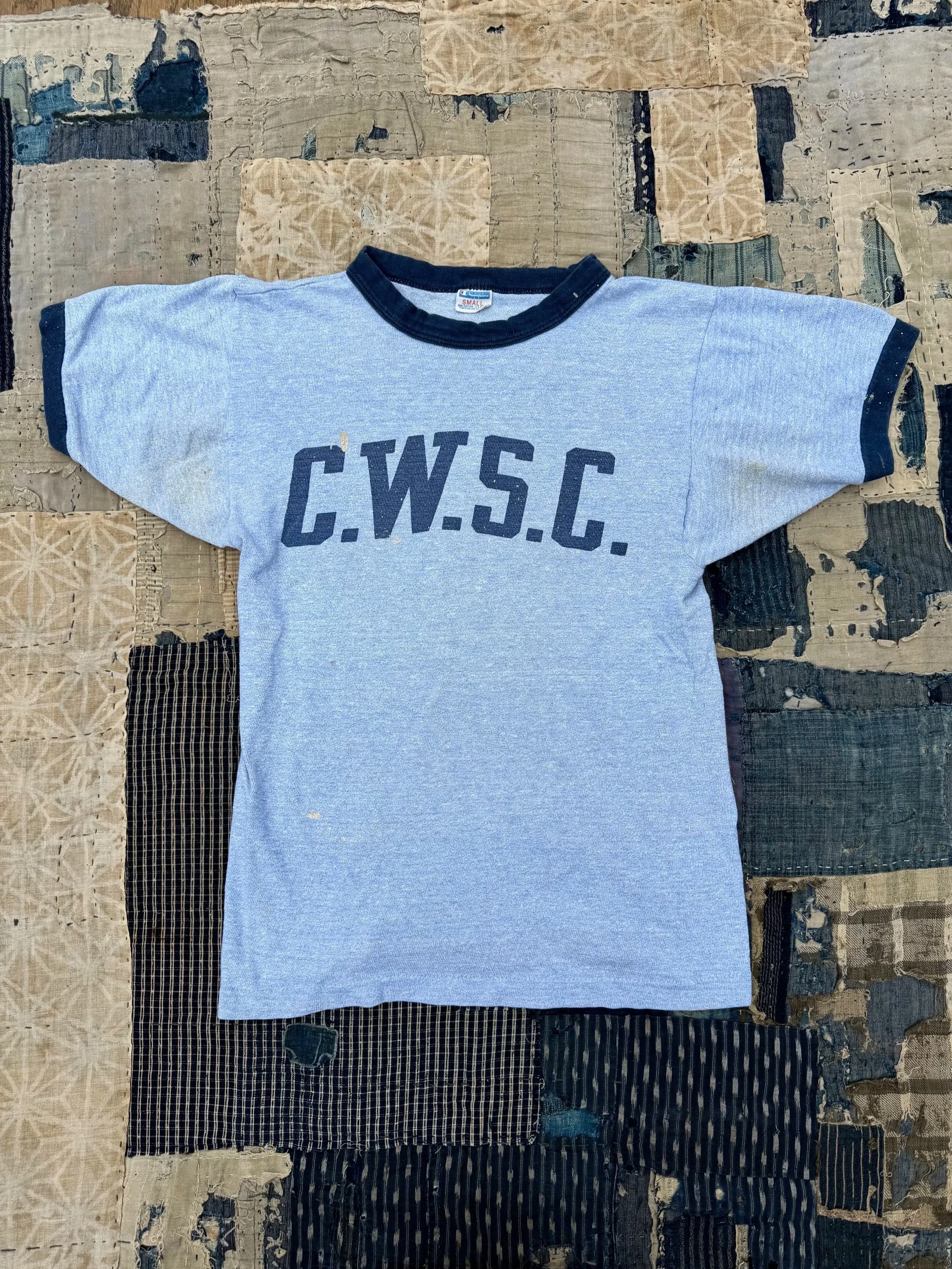 VINTAGE 1970's CHAMPION C.W.S.C. RINGER TEE • S
