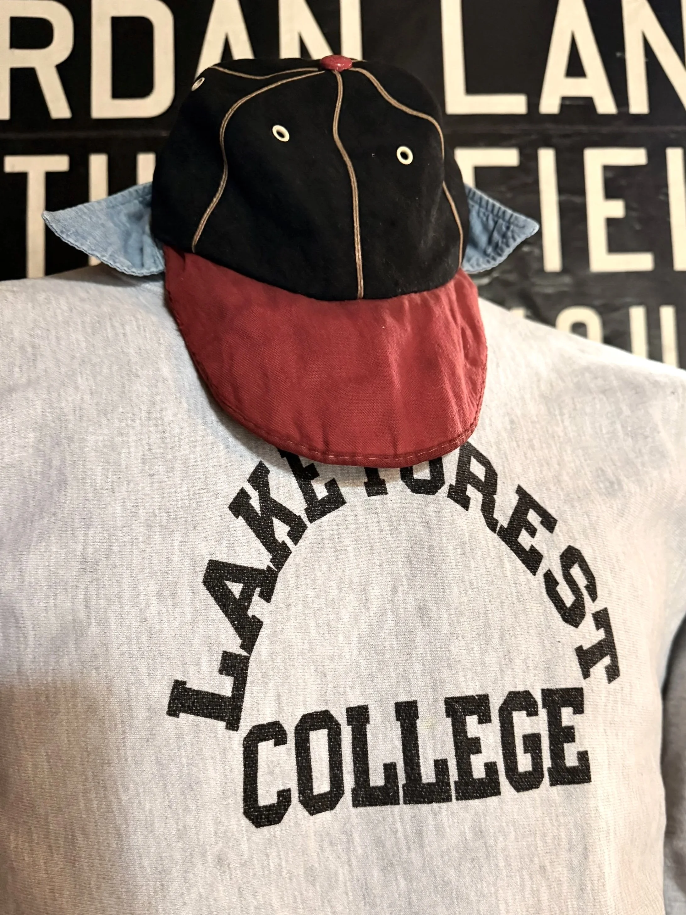 VINTAGE 1980's CHAMPION LAKE FOREST COLLEGE RAGLAN SWEATSHIRT