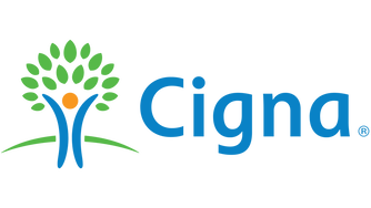 Cigna logo featuring a stylized tree with green leaves and a blue trunk, and the word 'Cigna' in blue text