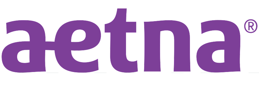 The word 'aetna' in bold purple lowercase letters with a registered trademark symbol on the top right.