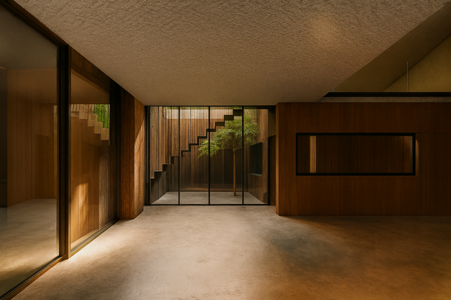 Looking from the Performance Hall into the Atrium