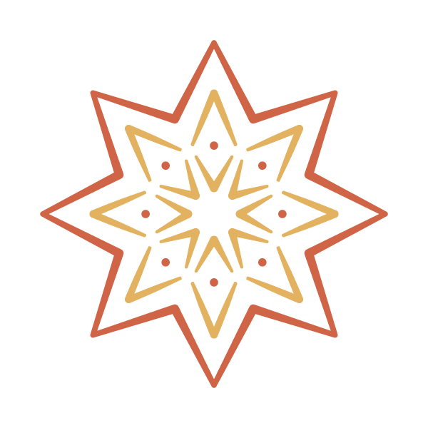 The ValArts USA brandmark: a geometric star-shaped pattern with multiple layers of lines and dots in red-orange and yellow on a black background.