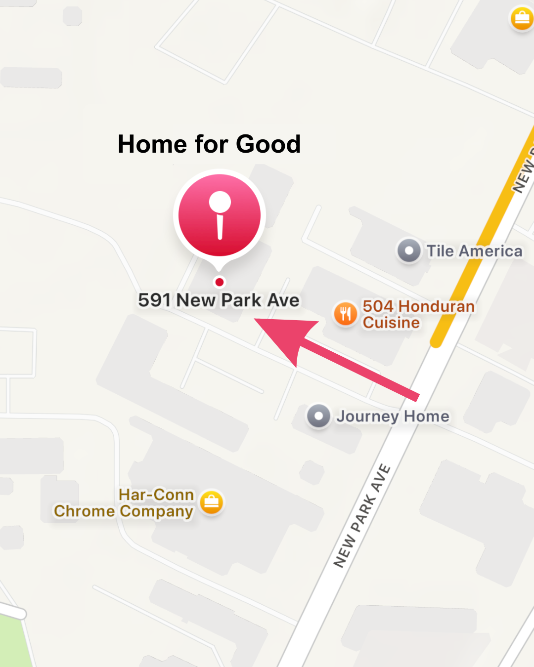Map directions to Home for Good