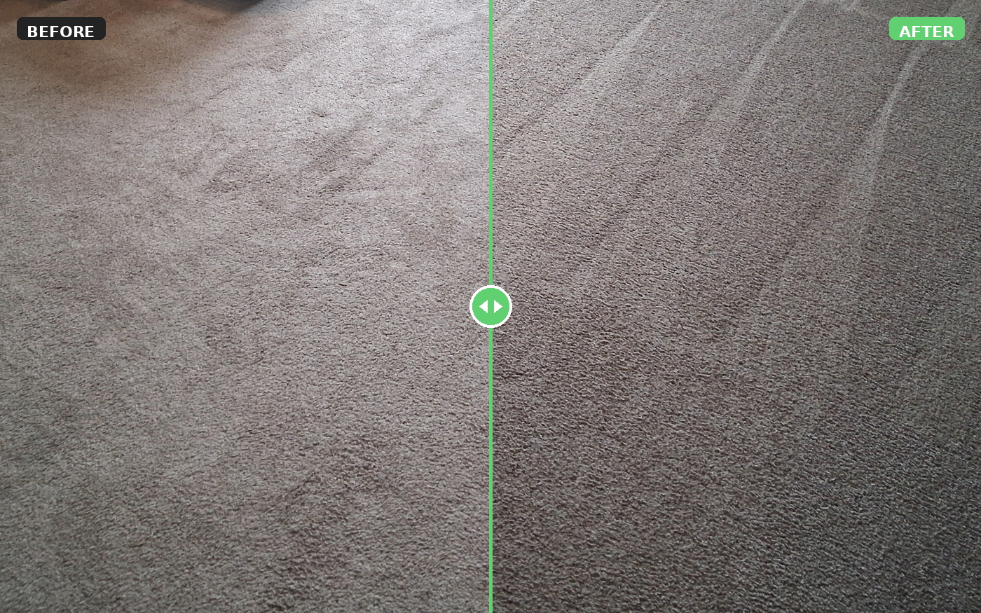 Carpet before and after: deep-cleaned and refreshed.