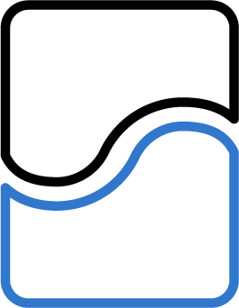 abstract curved line design in black and blue