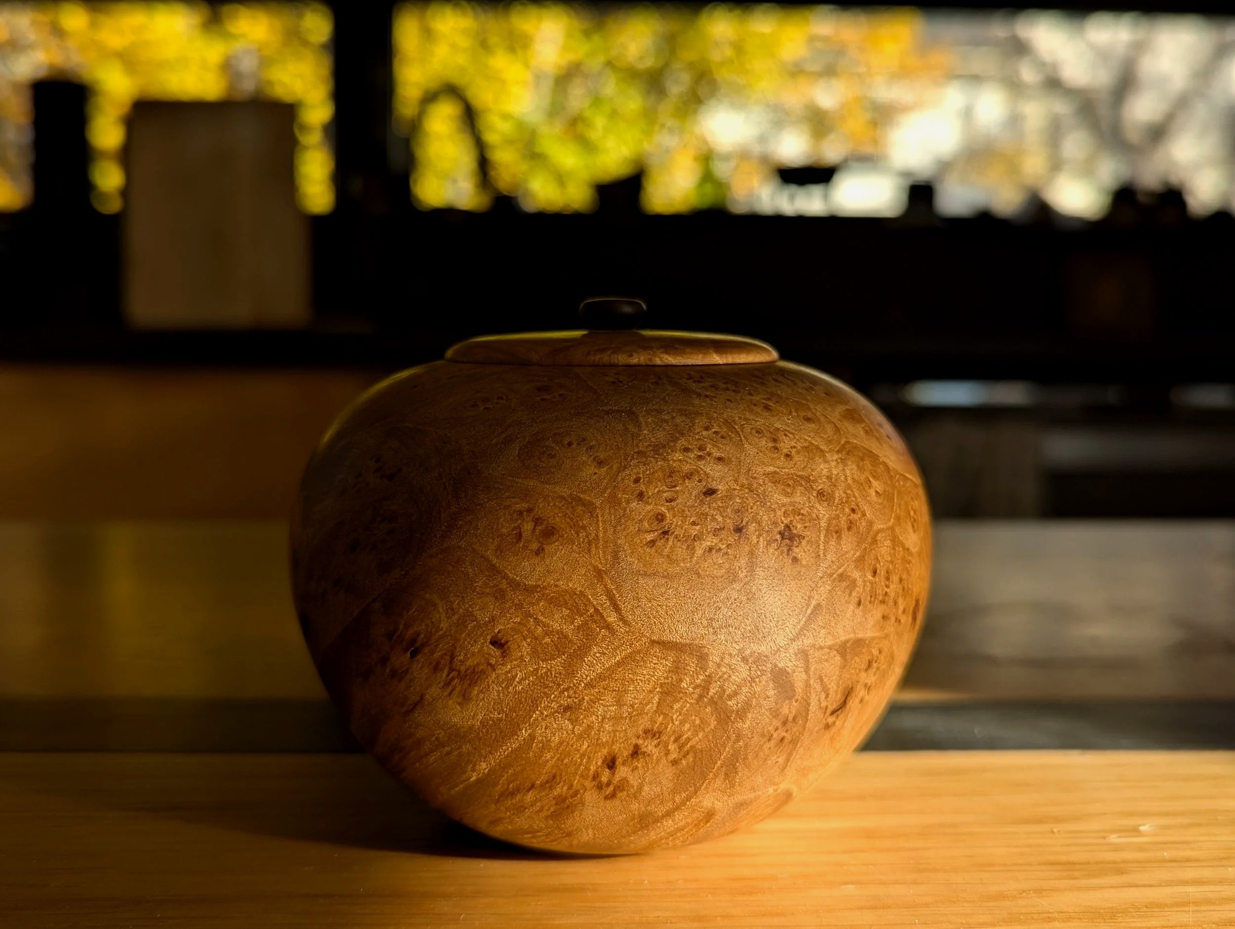 burl wood vessel