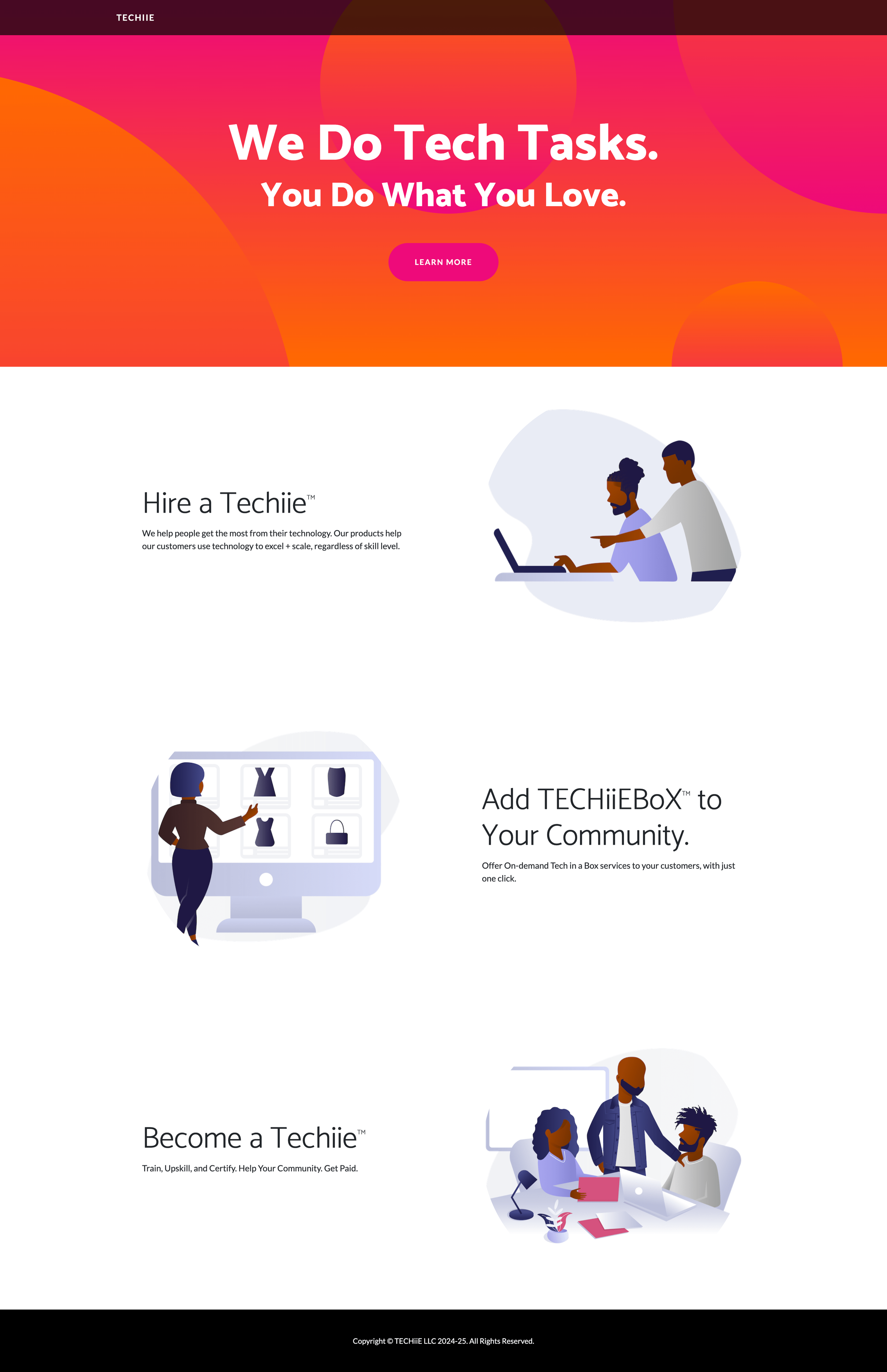 TECHiiE Startup Landing Page