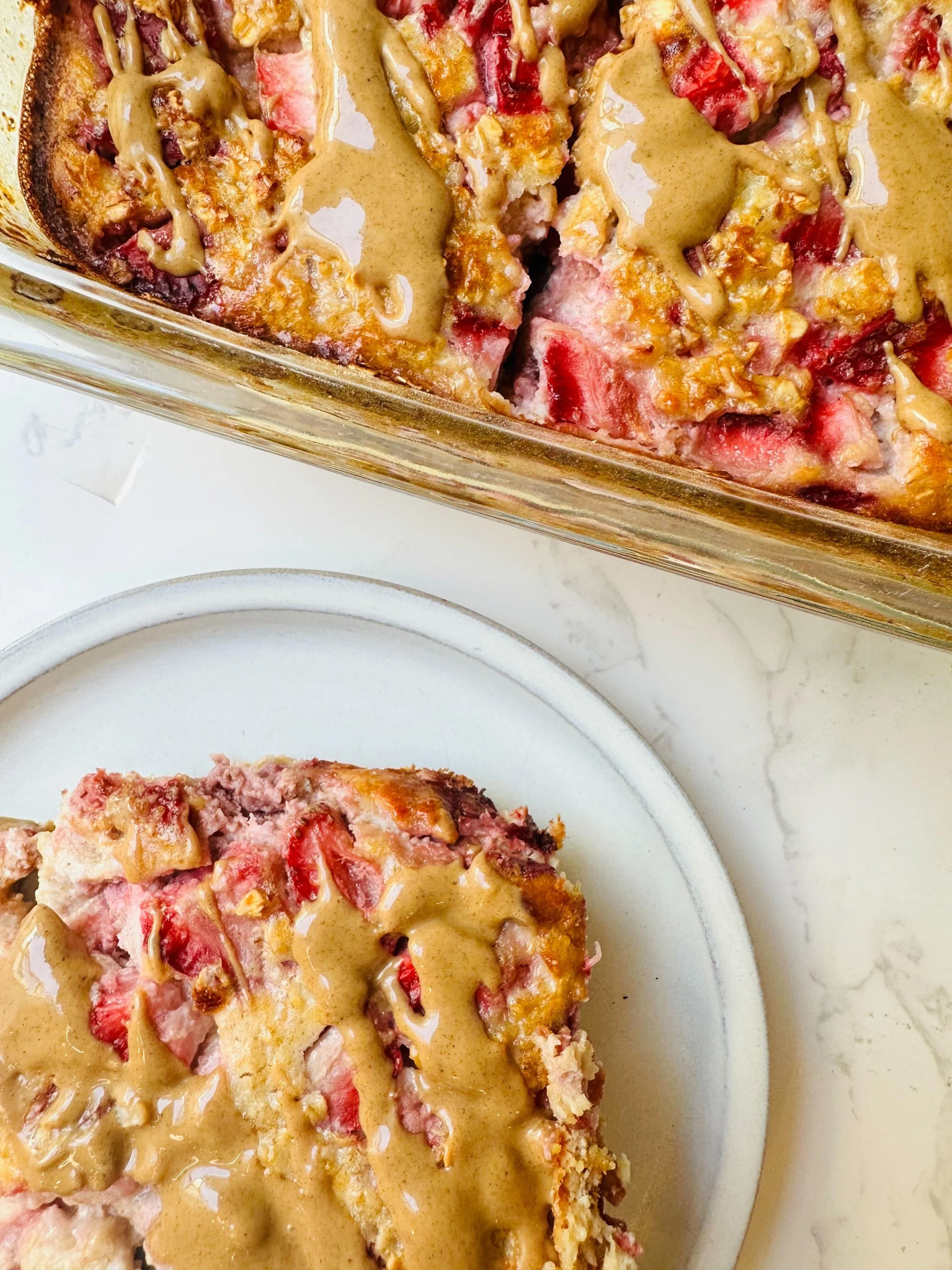 peanut butter and jelly oats on a plate