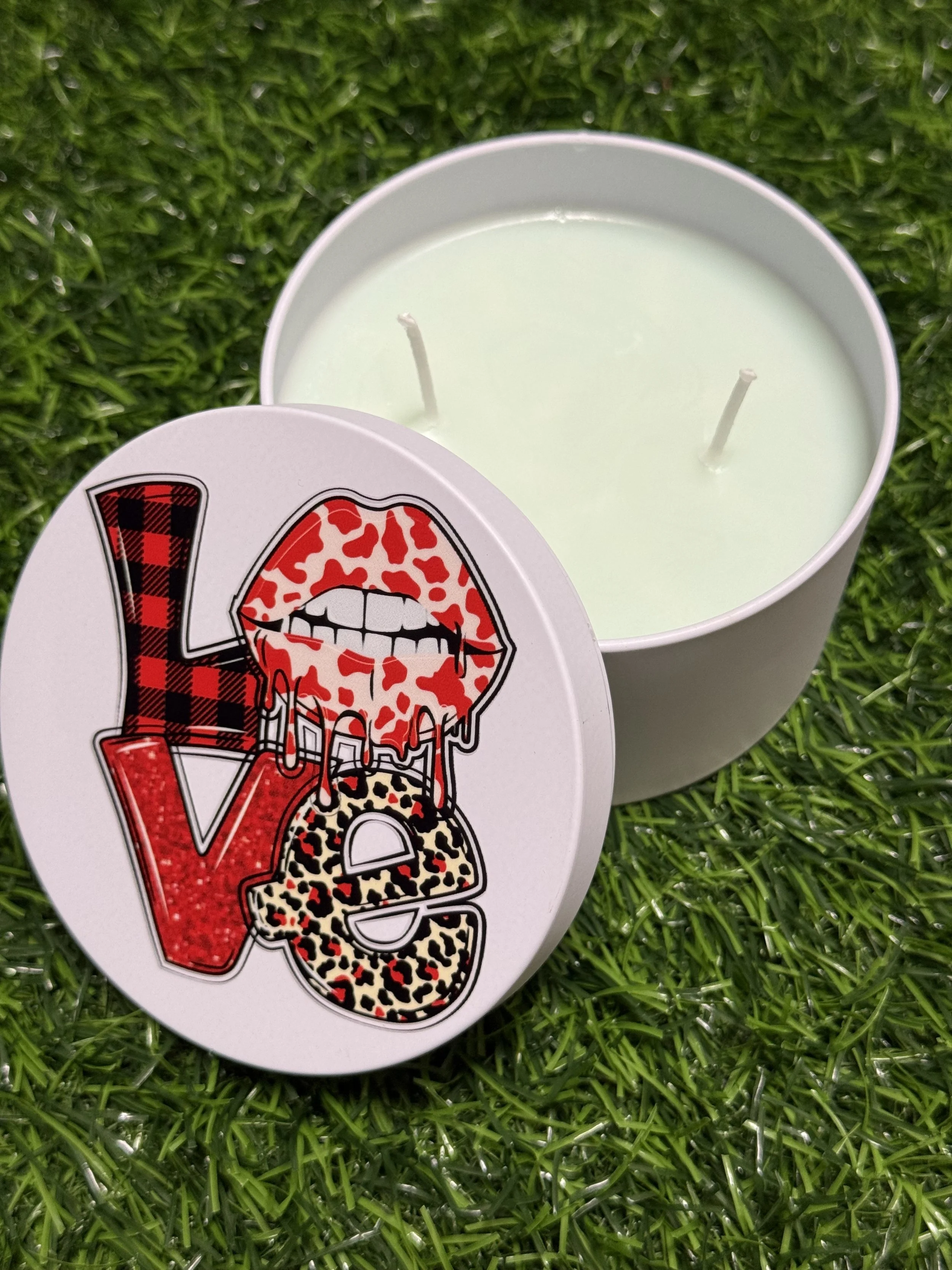 Tipsy Turvy LOVE Luxury Soy Wax 2 Wick Candle Tin 14oz