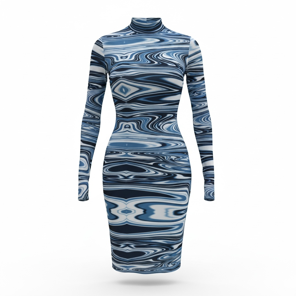 Fashion Nova Long Sleeve Mesh Midi Dress