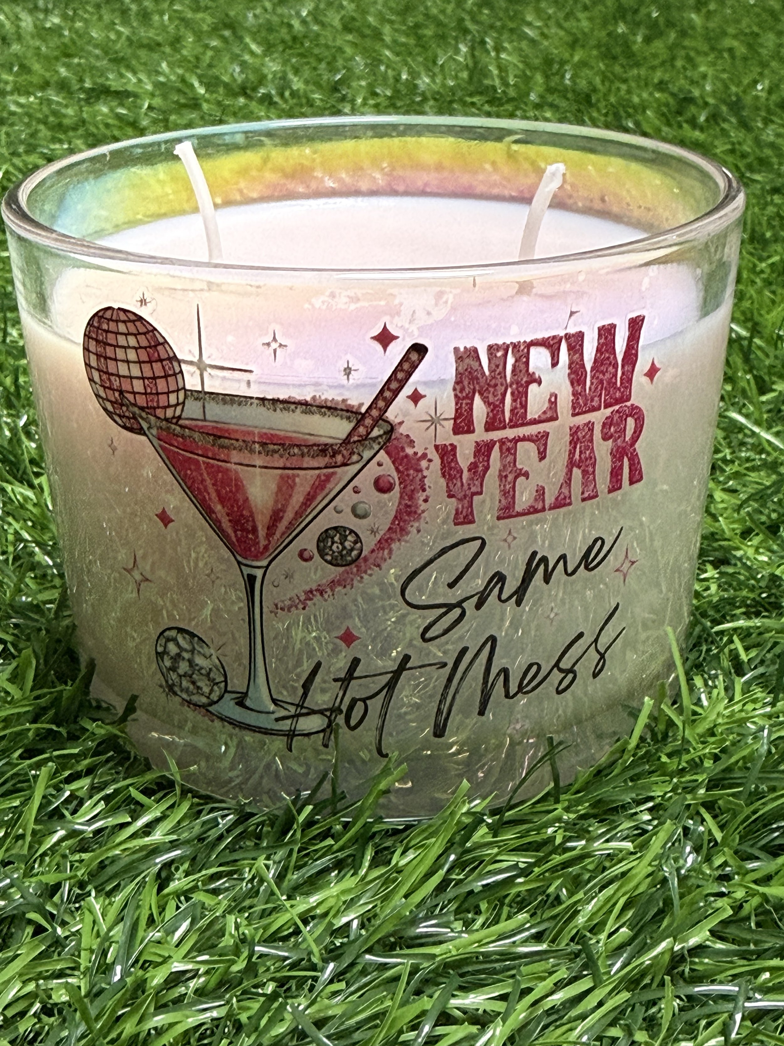 Peachy Prosecco Hot Mess 2 Wick Glassy Candle 14oz