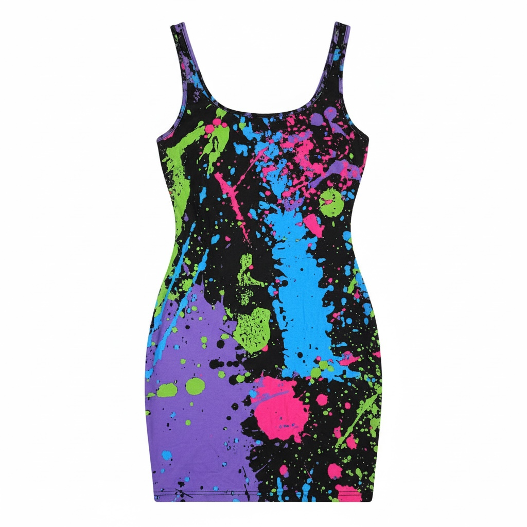 Color Splat Mini Dress from SHEIN - Medium