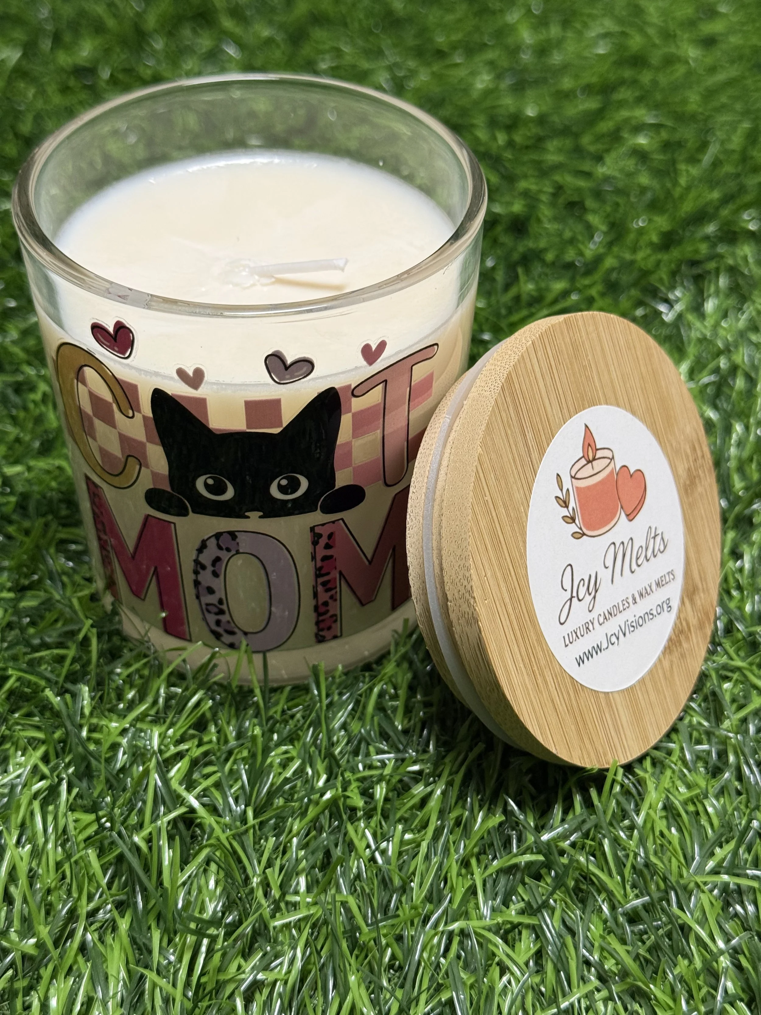 Bombshell Cat Mom 1 Wick Glassy Candle 8oz