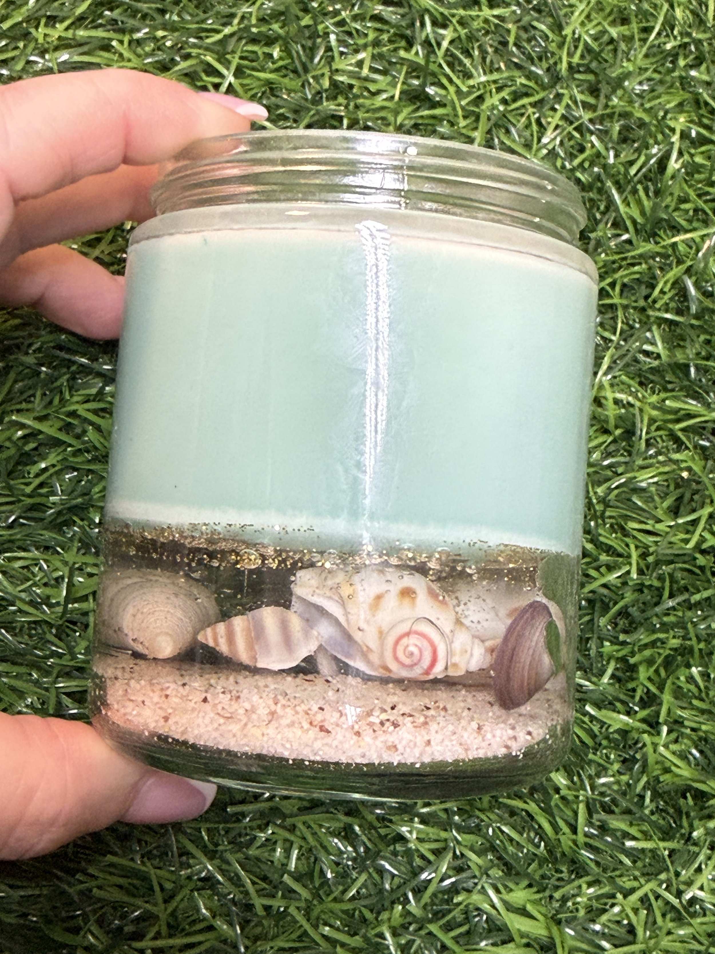 White Sands Gel Wax Glassy 1 Wick Candle 8oz