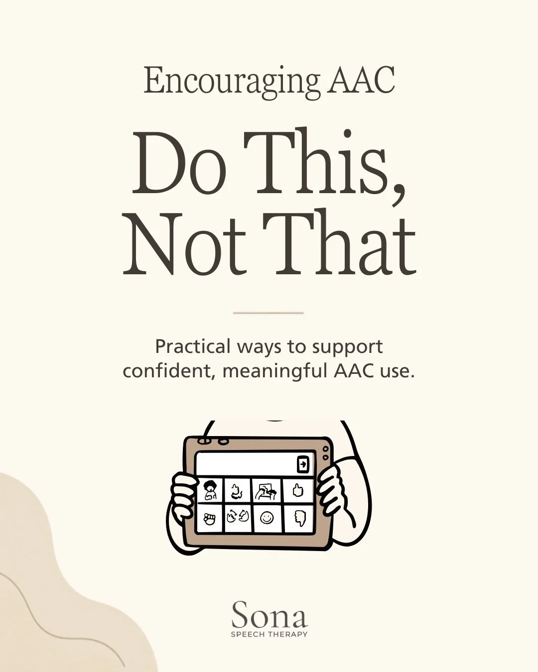Supporting AAC is about more than placing a device in front of a child. It means modeling without pressure, keeping the device available, responding to every communication attempt, and making AAC part of everyday life.

Swipe through five simple shif
