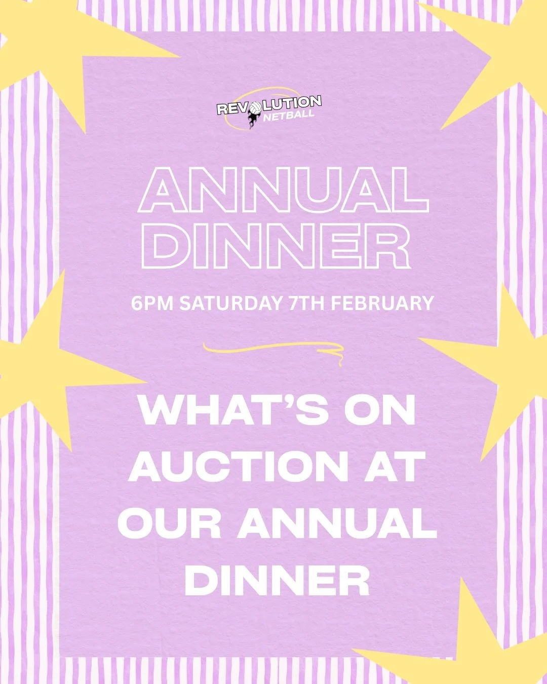 There's just under two weeks left until our Annual Dinner, an occasion for our members to come together in joy and sisterhood and reconnect with each other off the court.

This year, we're shaking this up with our first ever auction,  fundraising to 