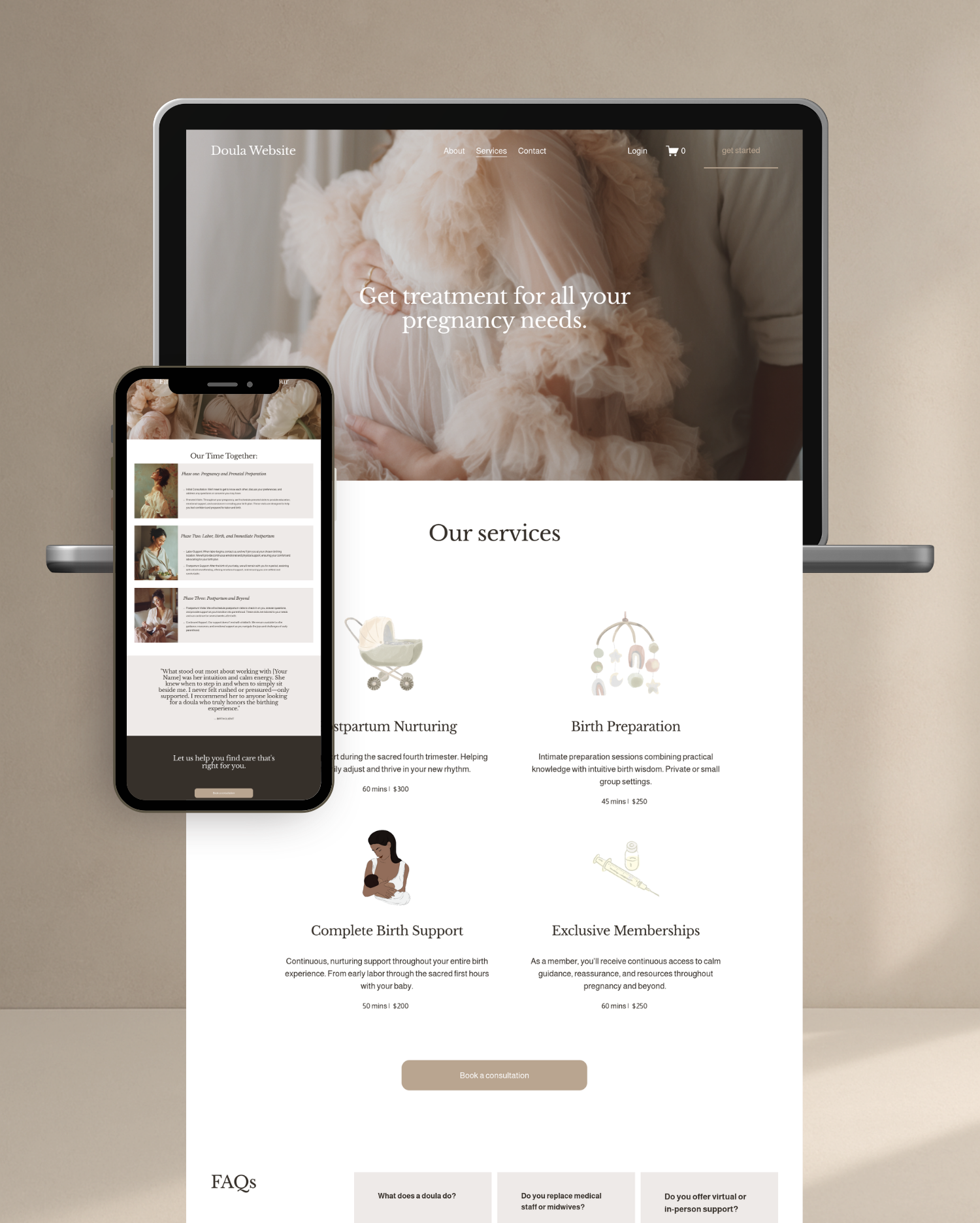 Doula Squarespace Template